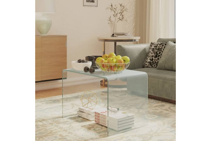 Sivupöytä 40x40x60 cm karkaistu lasi - Läpinäkyvä - Lamppupöytä - Tarjotinpöytä & pikkupöytä