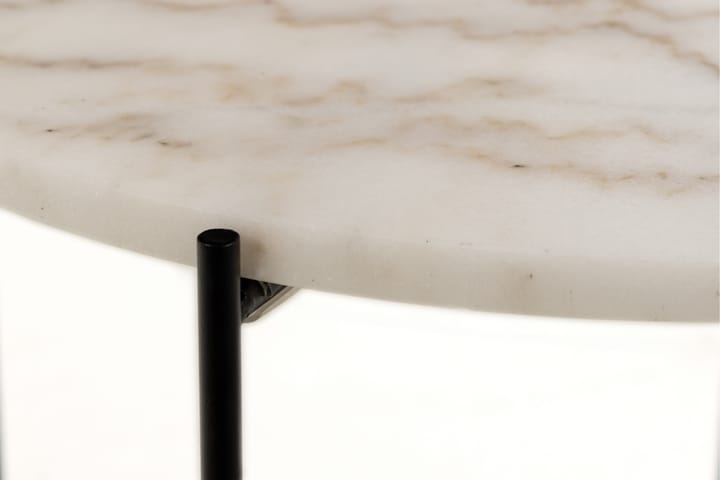 Sivupöytä Sakchan 52 cm Pyöreä - Valkoinen - Tarjotinpöytä & pikkupöytä - Lamppupöytä