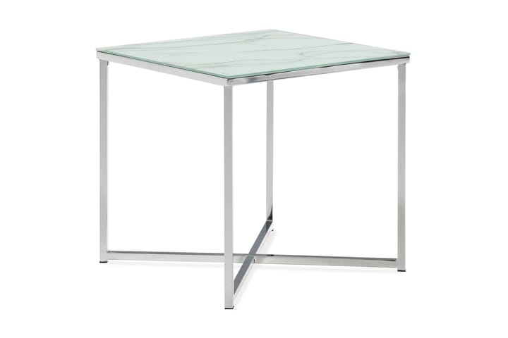 Sivupöytä Valeria 45 cm - Valkoinen/Kromi - Tarjotinpöytä & pikkupöytä - Marmoripöydät - Lamppupöytä