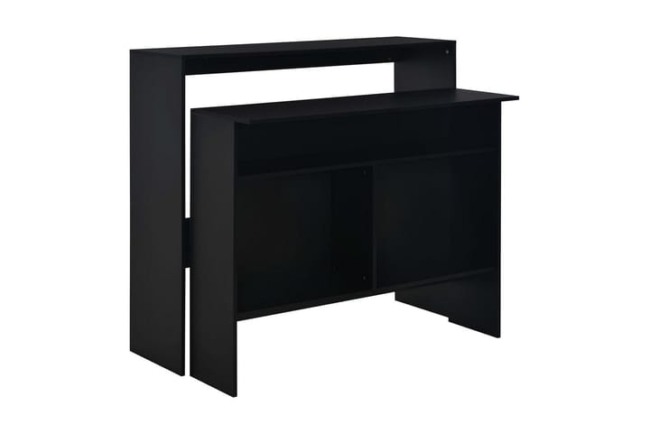 Baaripöytä kahdella pöytätasolla musta 130x40x120 cm - Musta - Baaripöytä