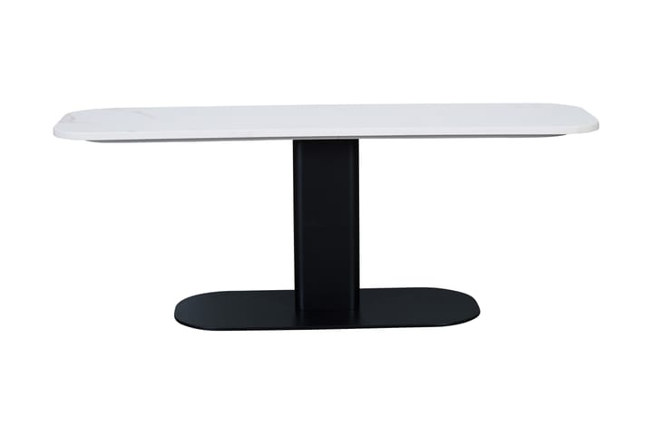 Apupöytä Himna 120 cm Soikea Marmori - Valkoinen/Musta - Marmorip�öydät - Konsolipöytä - Eteispöytä