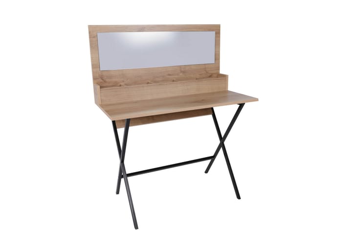 Meikkipöytä Kepapsi 100 cm - Luonnonväri/Musta - Meikkipöytä peilillä - Meikki- & kampauspöydät