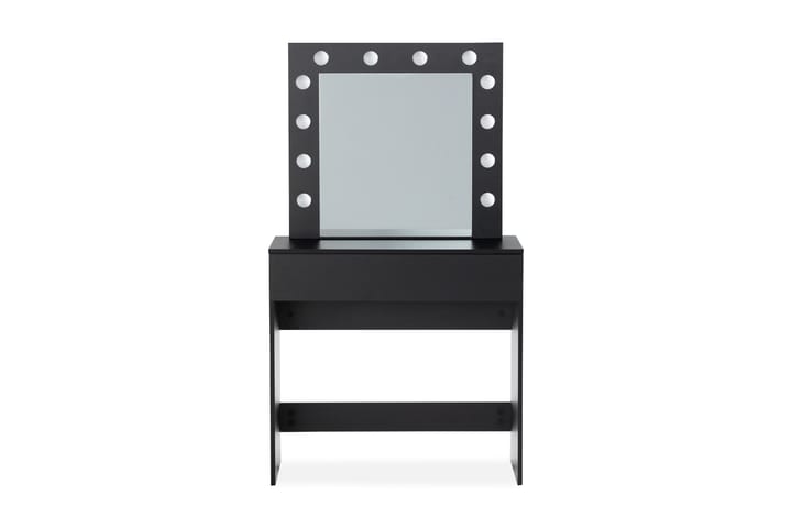 Meikkipöytä Lycke 140 cm LED-valaistus - Musta - Meikkipöytä valolla - Meikkipöytä peilillä - Meikki- & kampauspöydät