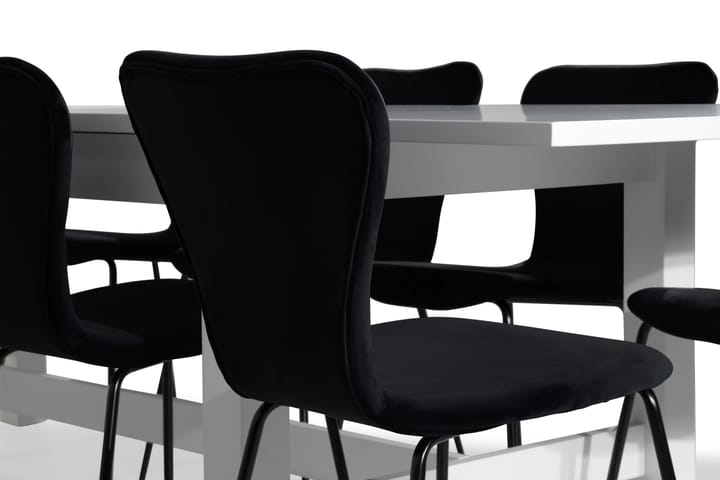 Ruokailuryhmä Isadora Jatkettava 240 cm 10 Miko tuolia Sam - Valkoinen/Musta - Ruokailuryhmä