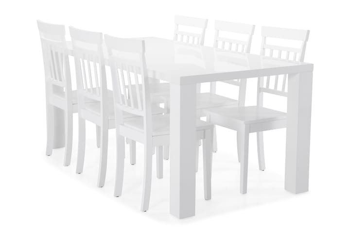 Ruokapöytä Jack 6 Catskill tuolia - Valkoinen - Ruokailuryhmä