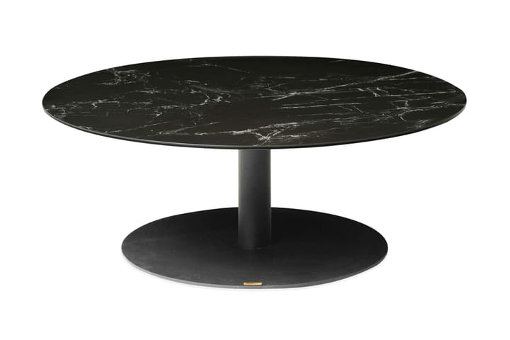 Sohvapöytä Jamaira 100 cm Pyöreä - Keramik/Lasi/Musta - Marmoripöydät - Sohvapöytä
