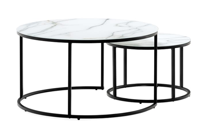 Sarjapöytä Grasp Lasimarmori - Musta/Valkoinen - Sarjapöytä - Sohvapöytä