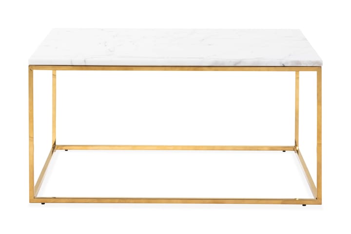 Sohvapöytä Titania 90 cm Marmori - Valkoinen/Messinki - Marmoripöydät - Sohvap�öytä