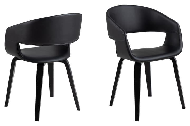 Käsinojatuoli Jimone - Musta - Ruokapöydän tuolit - Meikkituoli - Käsinojallinen tuoli