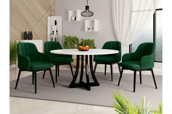 Ruokatuoli Kendale - Vihreä/musta - Ruokapöydän tuolit