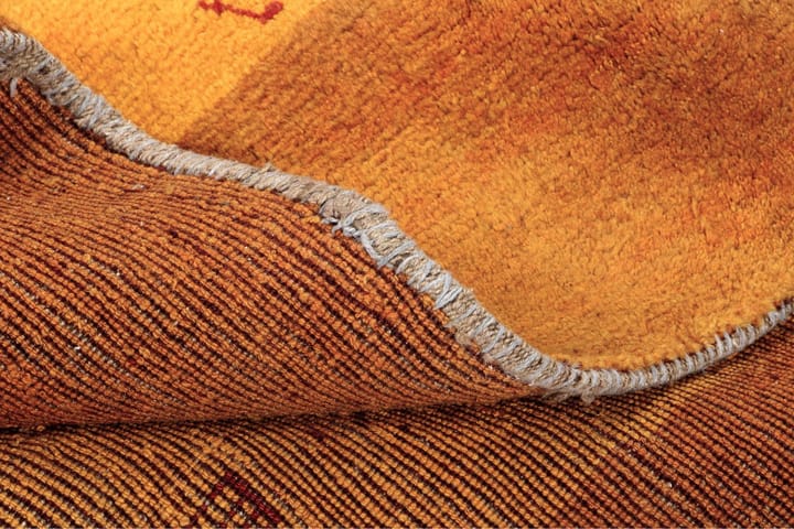 K�äsinsolmittu Persialainen Villamatto 185x287 cm Gabbeh Shir - Sinappi - Persialainen matto - Itämainen matto