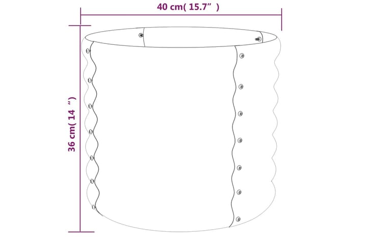 Puutarhakukkalaatikko jauhemaalattu teräs 40x40x36 cm vihreä - Vihreä - Ruukut ulkokäyttöön - Kukkalaatikko