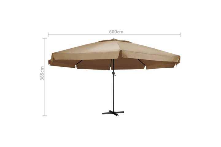 Aurinkovarjo alumiinitanko 600 cm harmaanruskea - Ruskea - Aurinkovarjo