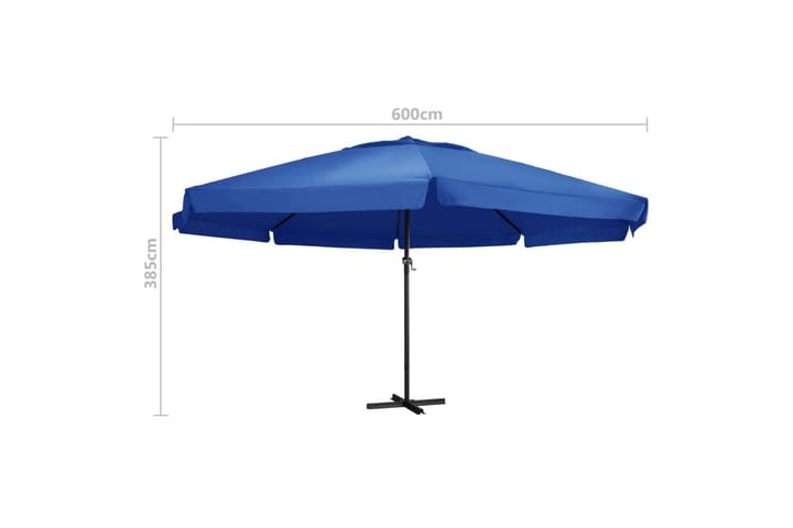 Aurinkovarjo alumiinitanko 600 cm taivaansininen - Sininen - Aurinkovarjo