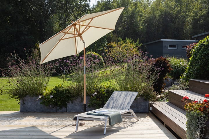 Aurinkovarjo Corypho 250 cm Valkoinen - Venture Home - Aurinkovarjo