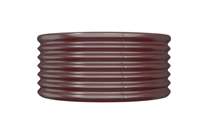 Puutarhakukkalaatikko jauhemaalattu teräs 80x80x36 cm ruskea - Ruskea - Ruukut ulkokäyttöön - Kukkalaatikko