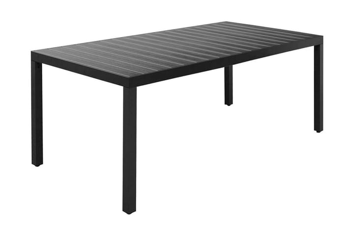 Puutarhapöytä musta 185x90x74 cm alumiini ja WPC - Musta - Ruokapöytä terassille