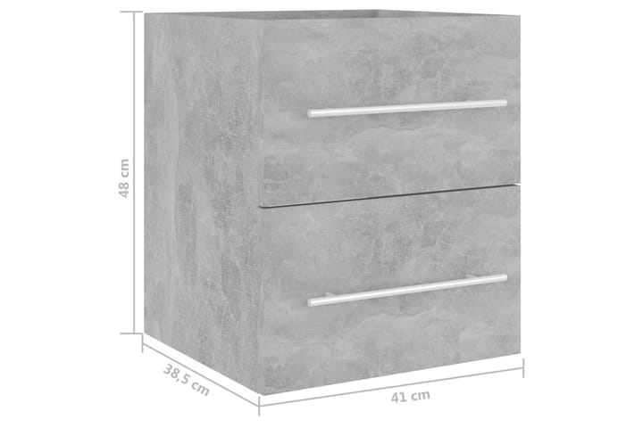 Allaskaappi betoninharmaa 41x38,5x48 cm lastulevy - Harmaa - Allaskaappi