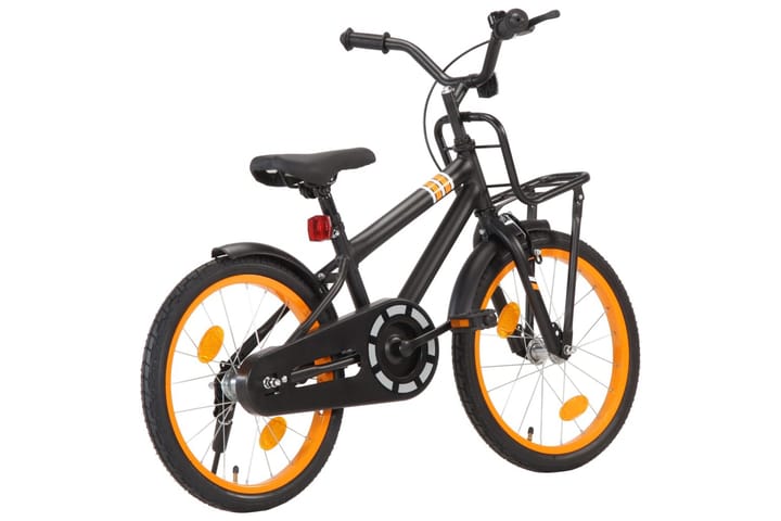 Lasten pyörä etutarakalla 18 musta ja oranssi - Lasten pyörä & junioripyörä - Polkupyörät