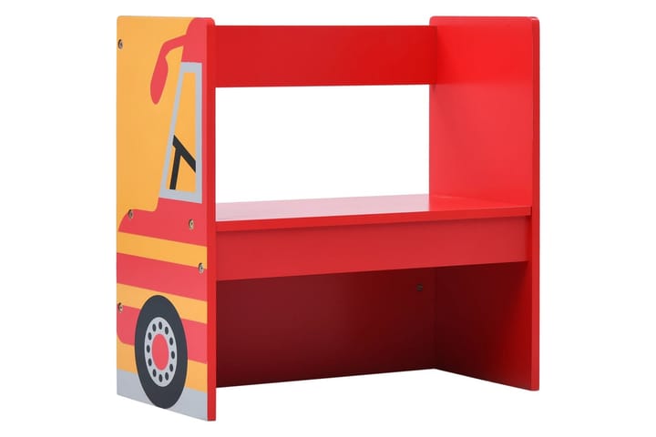 3-osainen lasten tuoli- ja pöytäsarja paloautomuotoilu puu - Punainen - Lasten p�öydät - Lasten kirjoituspöytä