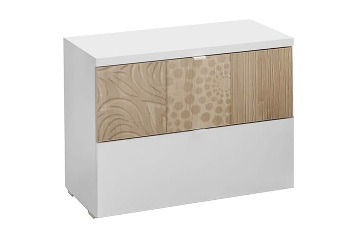Yöpöytä Xaos 50 cm Säilytyksellä 2 laatikkoa - Valkoinen/Ruskea - Yöpöytä