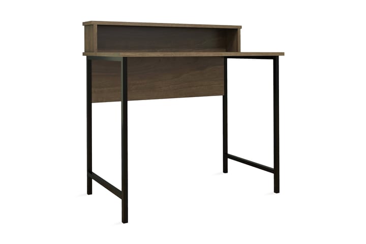 Kirjoituspöytä Fatimah 90 cm Säilytyksellä Hylly - Pähkinänruskea/Musta - Tietokonepöytä
 - Kirjoituspöytä