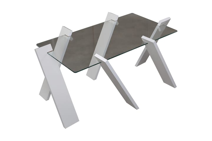 Sohvapöytä Skoglund Maxi 92 cm - Lasi/Valkoinen - Sohvapöytä
