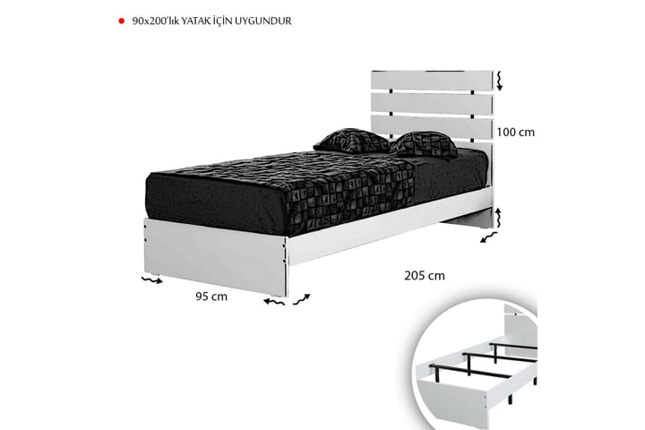 Sängynrunko Montek 90x200 cm - Pähkinä - Sänkykehikot & sängynrungot