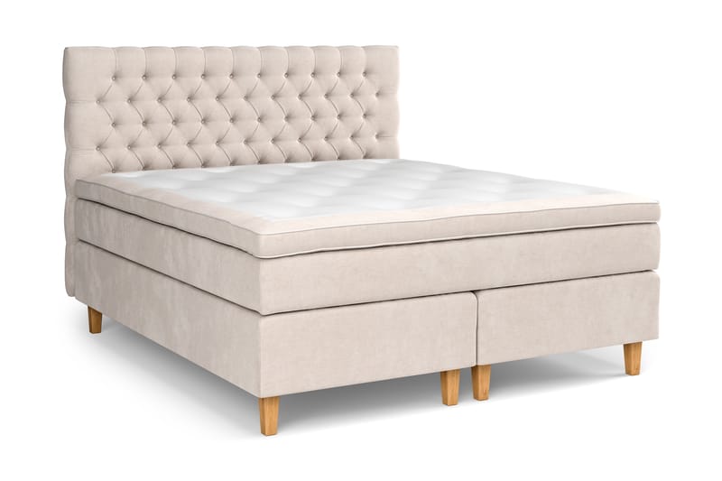 Sänkypaketti Estelle 180x200 cm Sametti - Beige - Huonekalut - Sänky - Sänkypaketti