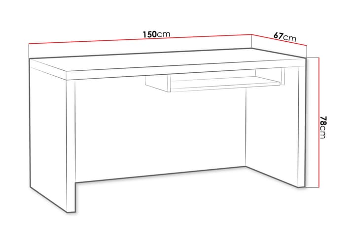 Kirjoituspöytä Ciborro 150 cm - Ruskea - Tietokonepöytä
 - Kirjoituspöytä