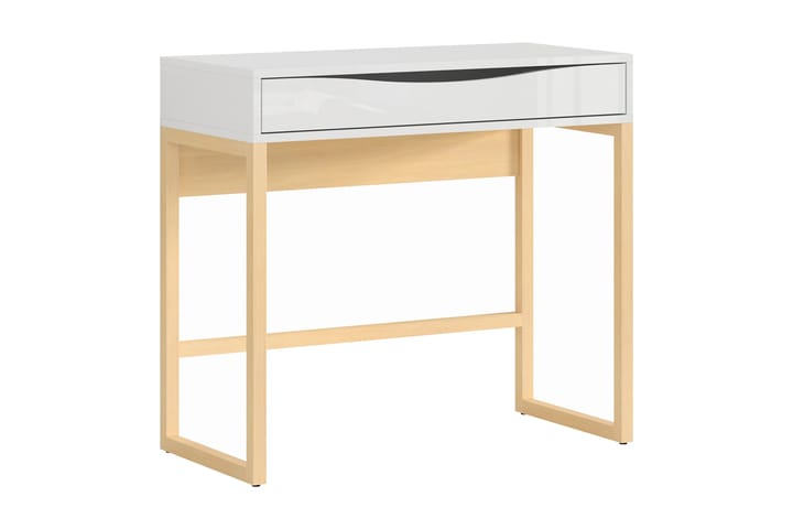 Kirjoituspöytä Breville 85 cm Säilytyksellä Laatikko - Luonnonväri/Valk Korkeakiilto - Tietokonepöytä
 - Kirjoituspöytä
