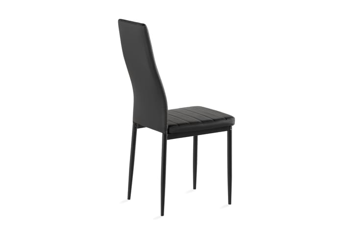 Ruokatuoli Fred Keinonahka - Musta/Musta - Ruokapöydän tuolit