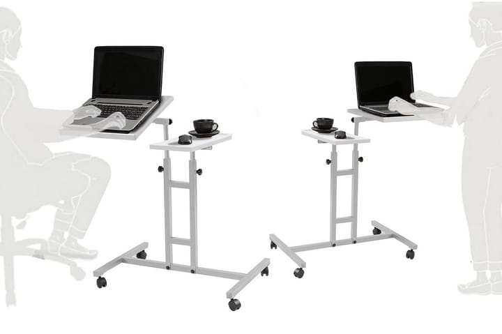 Seisomapöytä Kendallynn 67 cm Kissa - Valkoinen/Musta - Tietokonepöytä
 - Sähköpöytä & säädettävä työpöytä - Kirjoituspöytä
