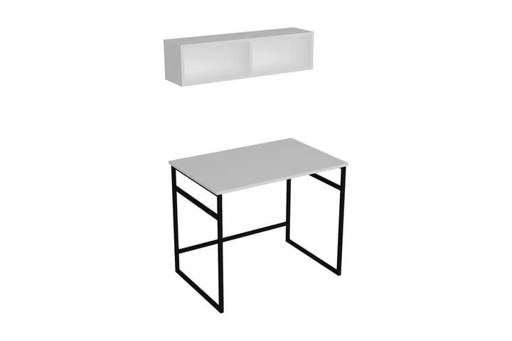 Kirjoituspöytä Buskahult 90 cm Säilytyksellä Seinähylly - Valkoinen/Musta - Tietokonepöytä
 - Kirjoituspöytä