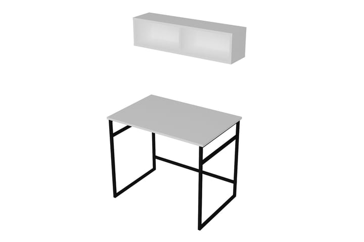 Kirjoituspöytä Buskahult 90 cm Säilytyksellä Seinähylly - Valkoinen/Musta - Tietokonepöytä
 - Kirjoituspöytä