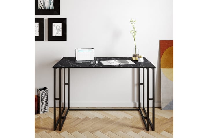 Kirjoituspöytä Blista 120 cm Marmorikuvio - Musta - Tietokonepöytä
 - Kirjoituspöytä