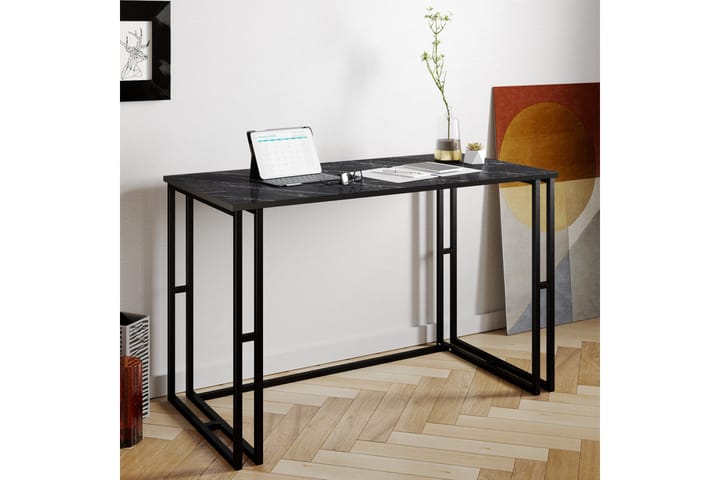Kirjoituspöytä Blista 120 cm Marmorikuvio - Musta - Tietokonepöytä
 - Kirjoituspöytä