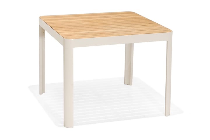 Ruokapöytä Portals 95 cm - Valkoinen/Puu - Ruokapöytä terassille