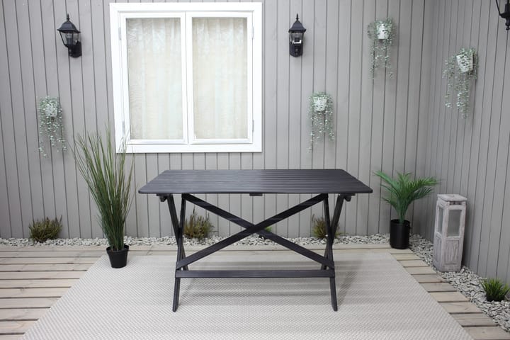 Ruokapöytä Larios 126 cm - Musta - Ruokapöytä terassille