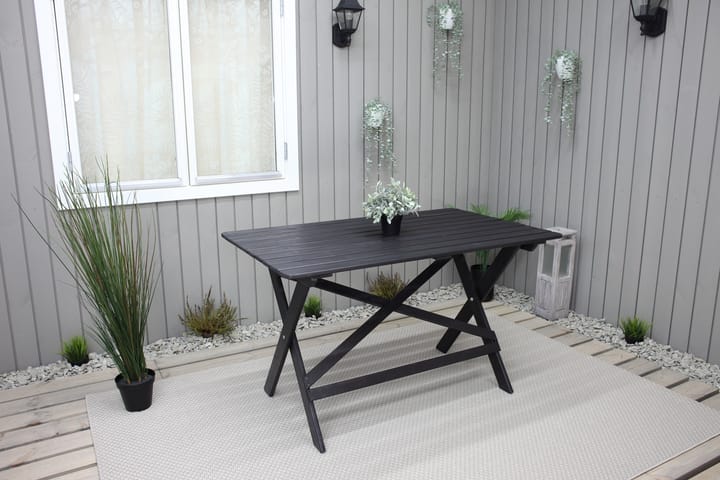 Ruokapöytä Larios 126 cm - Musta - Ruokapöytä terassille