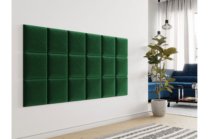 Pehmustettu Seinäpaneeli Sharnel 30x30 cm - Vihreä - Lattia & seinäpinnat