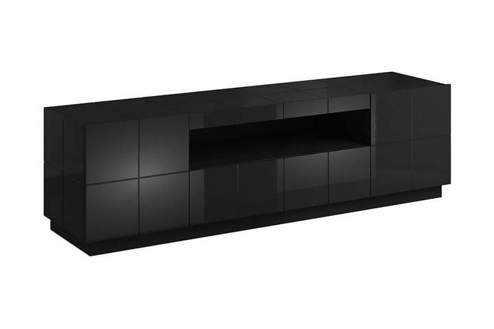 TV-taso Ebreon 184 cm + LED - Musta korkeakiilto/valk LED - Tv taso & Mediataso