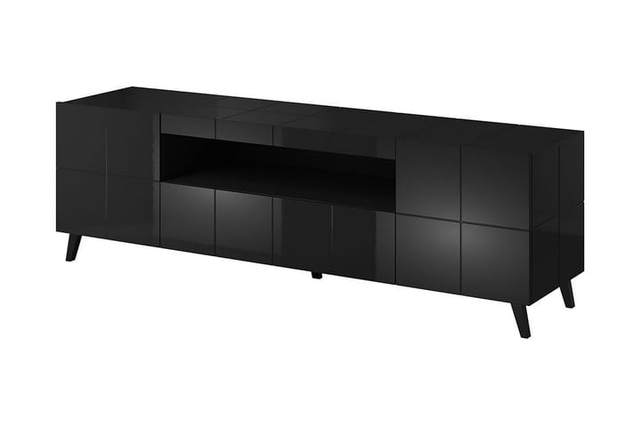 TV-taso Ebreon 184 cm + LED - Musta korkeakiilto/valk LED - Tv taso & Mediataso