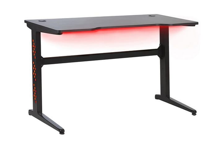 Pelipöytä Rombauer 120 cm LED-valaistus - Musta/Musta - Pelipöytä