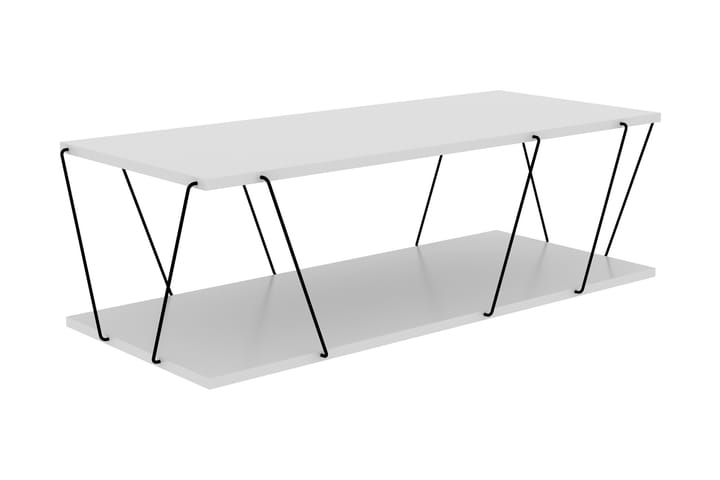 Sohvapöytä Terande 120 cm Säilytyksellä Hylly - Valkoinen/Musta - Sohvapöytä
