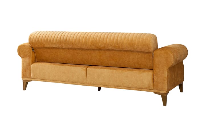 3:n ist Sohva Caleta - Keltainen/Luonnonväri - 3:n istuttava sohva - Sohva