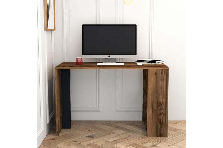 Kirjoituspöytä Tibani 120 cm Säilytyksellä Hylly - Pähkinänruskea/Antrasiitti - Tietokonepöytä
 - Kirjoituspöytä