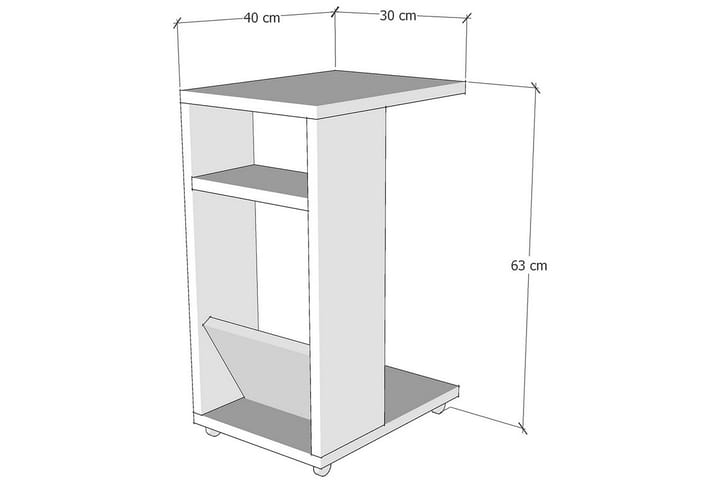 Sivupöytä Filint 63 cm - Antrasiitti/Musta - Tarjotinpöytä & pikkupöytä - Lamppupöytä