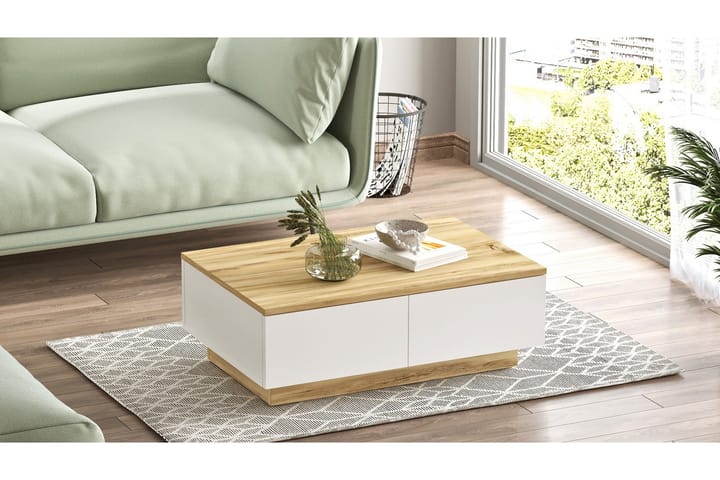 Sohvapöytä Trotter 90 cm - Luonnonväri/Valkoinen - Sohvapöytä