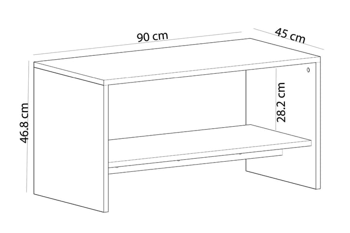 Sivupöytä Faithanit 90 cm - Musta/Vaalea luonnonväri - Tarjotinpöytä & pikkupöytä - Marmoripöydät - Lamppupöytä